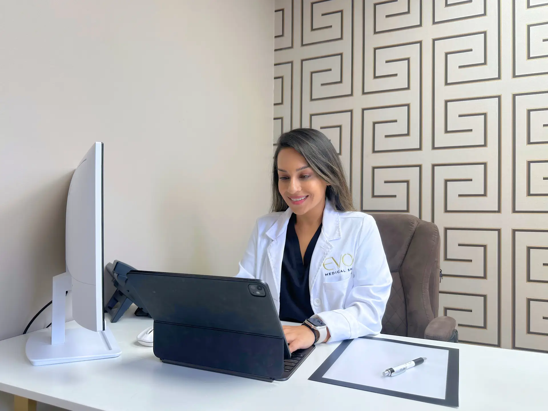 An EVO provider on a telehealth consultation